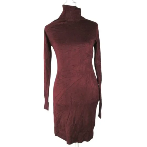 burgundy sweater dress forever 21 Burgundy Knit Long Sleeve Sweater Dress main image 0